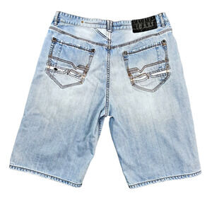 Vintage Roca Wear Baggy Jean Shorts Mens Sz 38 y2k 90s Hip Hop Light Wash Denim